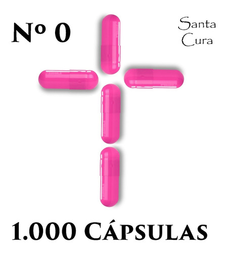 Cápsulas Vazias De Gelatina Rosa Nº 0 - Lote Com 1.000