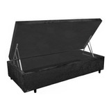 Cama Baú Solteiro Lider Suede Preto 88x188 [retira]