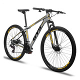 Bicicleta Aro 29 Gts Feel Aluminio 27v Freio Hidráulico Cor Cinza/preto/amarelo Tamanho Do Quadro 19