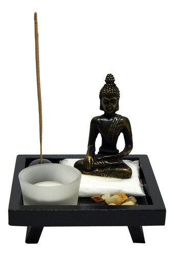 Jardim Zen Buda Incensário Meditação Yoga Decoração Vela