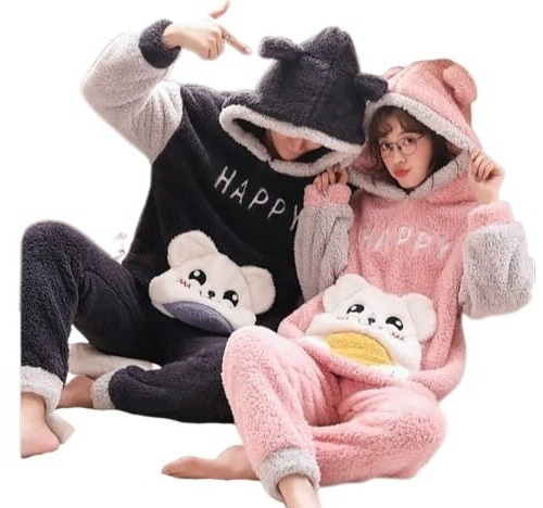 Pijama De Polar Invierno Para Parejas De Dormir Gruesa P16.