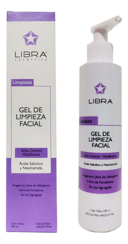 Gel Limpieza Facial Piel Sebo Control X 200 Ml Libra