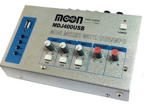 Consola Moon Mdj400 Usb Mixer 4 Canales Sonido Audio