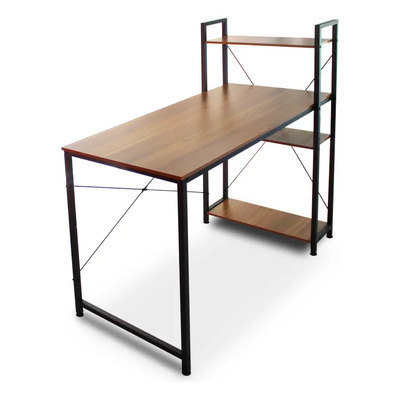 Escritorio Cafe Minimalista Moderno De Madera Metal Repisas Todostore Pupitre Individual