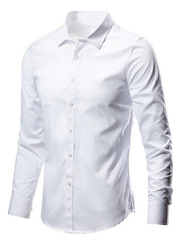 Camisa Blanca De Traje Casual Para Hombre, Ropa Formal [u]