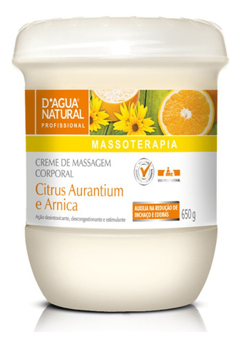 Creme De Massagem Citrus E Arnica 650g - D'agua Natural