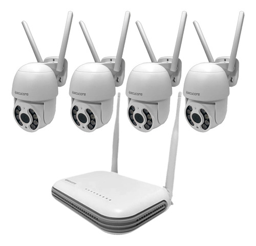 Kit  Secucore Kitipewz204i Cctv 4 Camaras Wifi Inalambricas Vision Nocturna