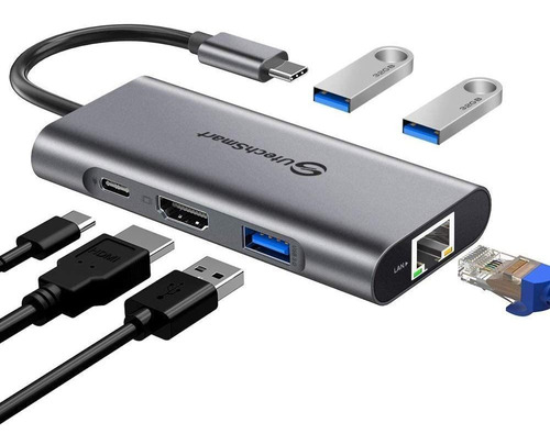 Hub Usb-c Utechsmart | Usb 3.0, Hdmi, Ethernet | Mac Y Mas