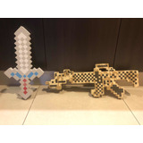 Minecraft Ametralladora Grande Y Espada X 2 Unidades
