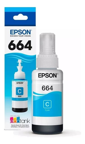 Botella De Tinta Epson T664 Original Cian L210 L355 L380