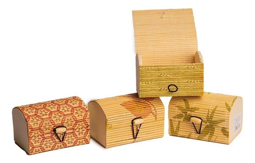 Alhajero Caja Organizadora De Bambu Estampadas P Accesorios