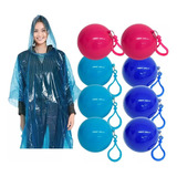 8 Capa Impermeable P/ Lluvia Portatil Poncho Bolita Llavero