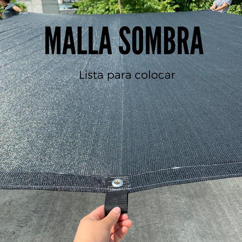 Malla Sombra 90% De 14.5x12 Negra Mts Reforzada