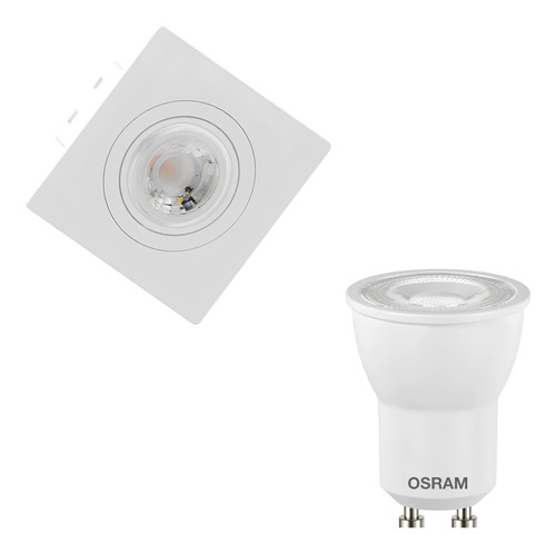 Spot Led Quadrado Embutir Branco Par11 3w 300lm Bivolt Osram