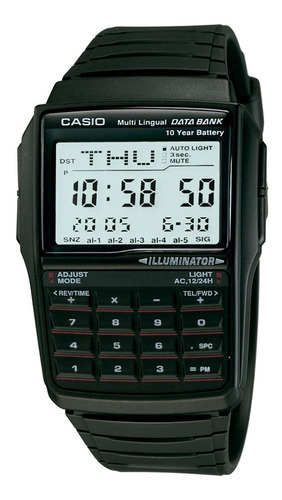 Reloj Casio Data Bank Dbc-32 Calculadora Pantalla Grande Luz