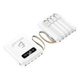 Powerbank Portátil 4 Salidas En 1 Entrada 10000mah 5v/2a Color Blanco