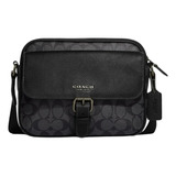 Mariconera Coach Hudson En Piel Con Hebilla Negro Original