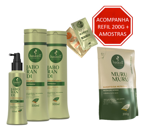 Kit Haskell Jaborandi Shampoo Condicionador E Tônico 300ml