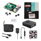 Kit Raspberry 8gb 64bit 5.0v C/ Case Cooler E Cartão Sd Pi4