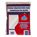 Protector Para Cortina De Baño, 100 Micrones, Reforzado Color Blanco Liso 100 Micrones
