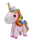 Globo Unicornio Metalizado 3d 4d Rosa Rosado