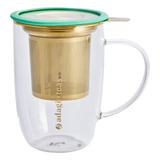 Adagio Teas Mug Bhoro Turquesa Con Infusor 470 Ml Color Blanco