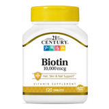 Biotina 21st Century Cabello Piel Uñas 10,000 Mcg 120ct