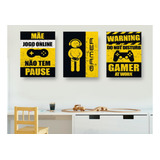 3 Placas Quadro Decorativo Mdf 20x30 Gamers Do Not Disturb Borda Infinita Sem Moldura