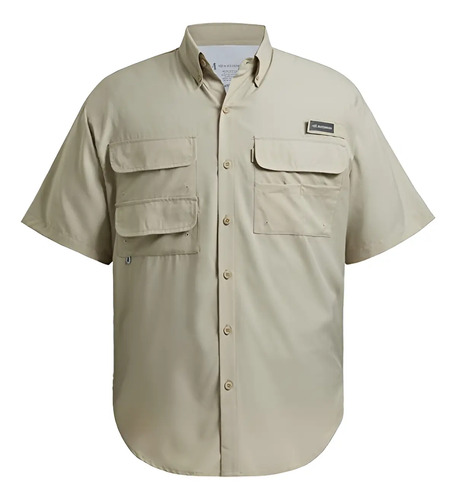 Camisa Pesca Tipo Columbia Manga Corta Bassdash Fps50 Caqui  | Envío gratis