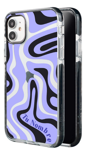 Funda Para iPhone Para Mujer Curvas Morado Tu  Nombre