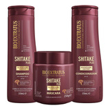 Kit Shitake Plus Shampoo+cond 350ml+máscara 250g Bioextratus