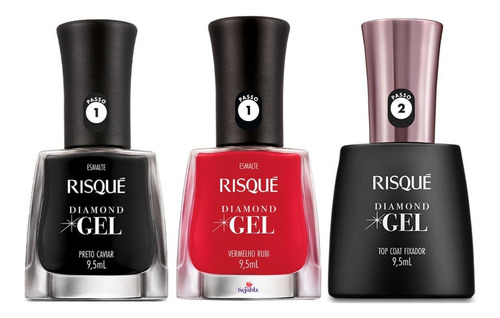 Kit 3 Esmaltes Risque Manicure Atacado Unhas Em Gel