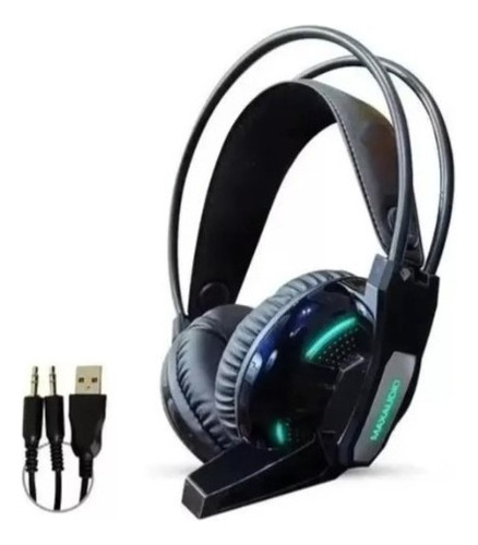 Headset Gamer Max Audio M2 Fone De Ouvido Preto Cor Da Luz Azul