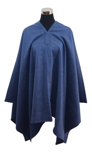 Poncho Melton 100% Lana - Largo - Gris Oscuro