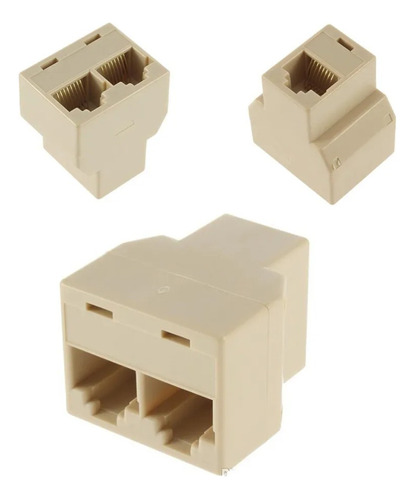 1 Splitter Divisor Red 1 Rj45 De 2 Vias, Conector Lan Hembra