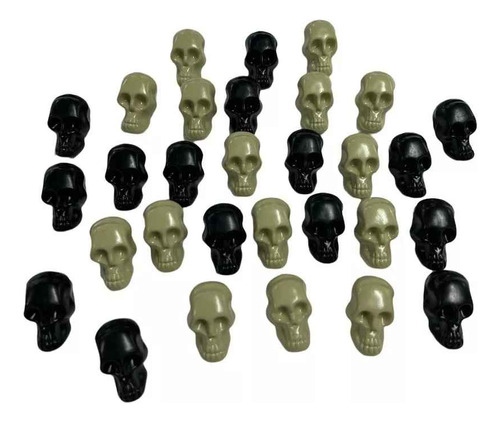 30 Mini Crânio Humano Plástico Réplica Halloween Decoração