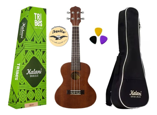 Ukulele Kalani Kal200 Sapele Tabaco C/ Capa Luxo + Palhetas