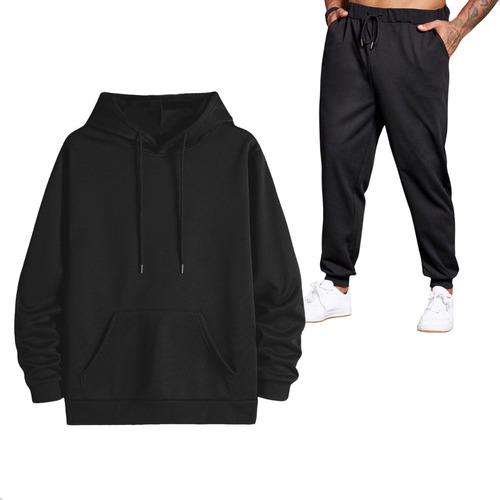 Conjunto De Moletom Masculino Feminino Canguru + Calça Frio