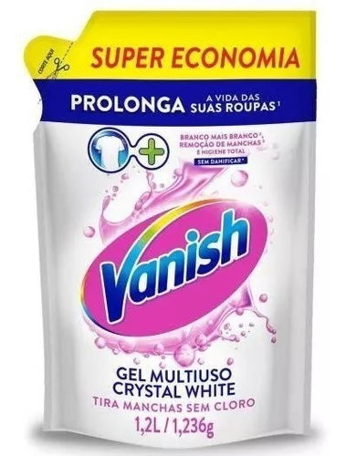 Vanish Tira Manchas S/ Cloro Gel Multiuso Crystal White 1,2l