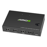 Conmutador Usb Switcher Hdmi Hdmi Kvm Mouse 4k*2k @30hz Aimo