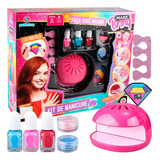 Brinquedo Manicure Pintar Unhas Secador Infantil Make Brinq