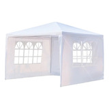 Toldo Carpa De 3x3 Mts Con Paredes Laterales Desechable Color Blanco