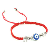 Pulsera Hilo Rojo Con Ojo Turco Y Elefantes | Bisutería Lola