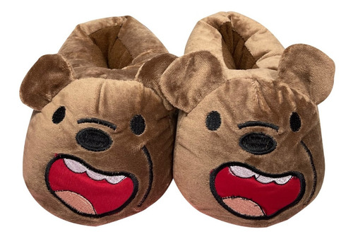 Babuchas Pantuflas Oso Escandaloso Pardo Niños Y Adultos