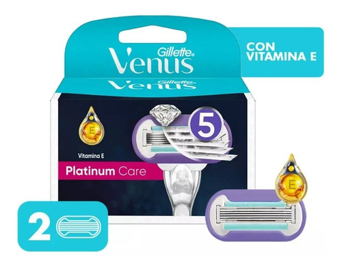 Gillette Repuestos De Afeitar Venus Platinum 2und