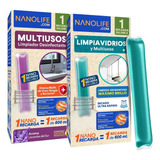 Limpiavidrios Y Multiusos Nanolife Recarga - Pack X2