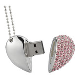 Usb 128gb Corazón Joya Para Mujer