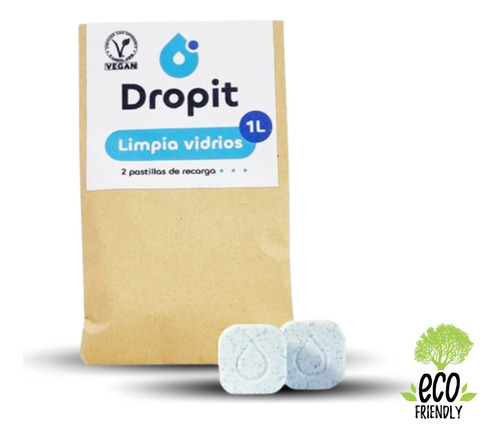 Limpia Vidrios Premium En Pastilla Dropit Rinde 1 Lt