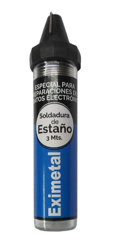 Estaño Eximetal 60/40 0.8mm - Tubito X 3 Metros