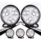 Par Faros 9 Led Redondo Fijo Con Estrobo En Espiral